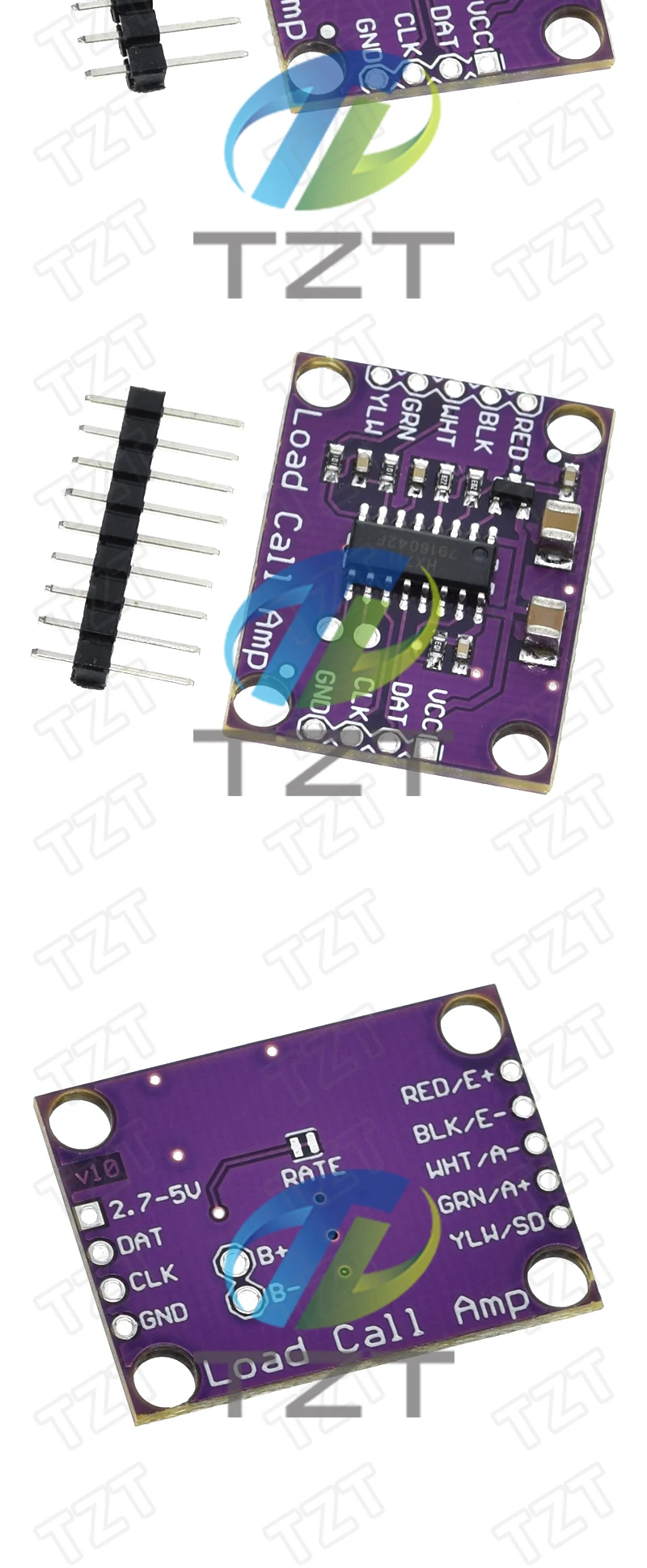 HX711 Wägesensormodul 24-Bit A/D-Konvertierungsadapter Wägezellen-Verstärkerplatine Gewichtsmodul für Arduino – Detail 5