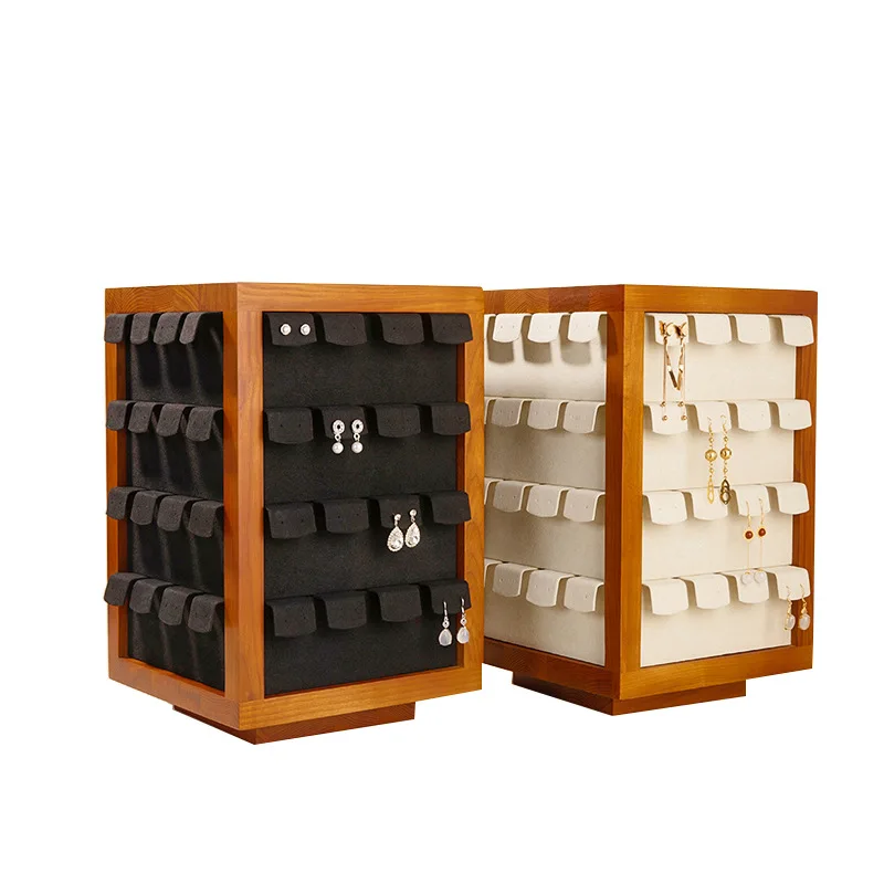 Rotating Jewelry Storage Box 360° Wooden Organizer Box Display Rack Luxury Showcases Mysterious Wedding Gift Packaging Supplies