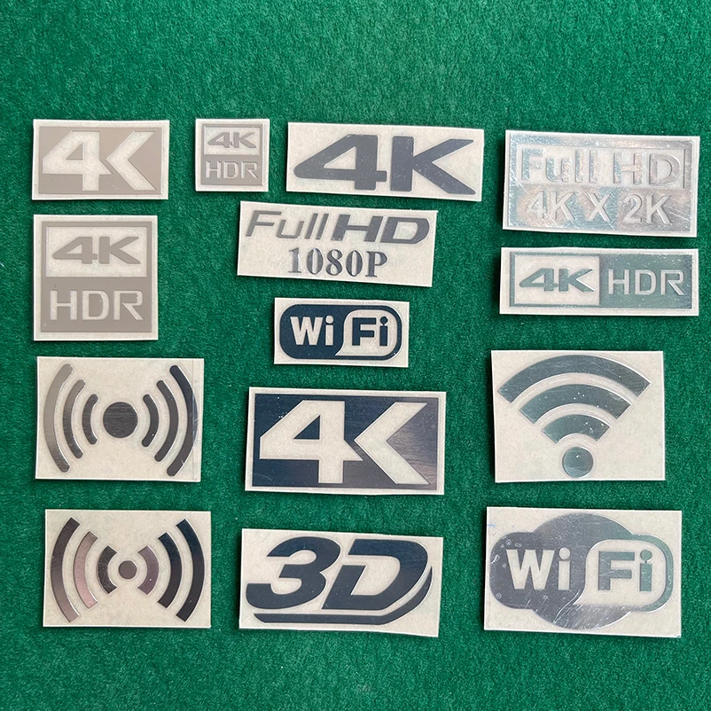 

4K HDR FHD HD Certification Label TV Monitor Home Theater WIFI Phone Sticker 3D 1080P FULL HD Metal Transfer Sticker