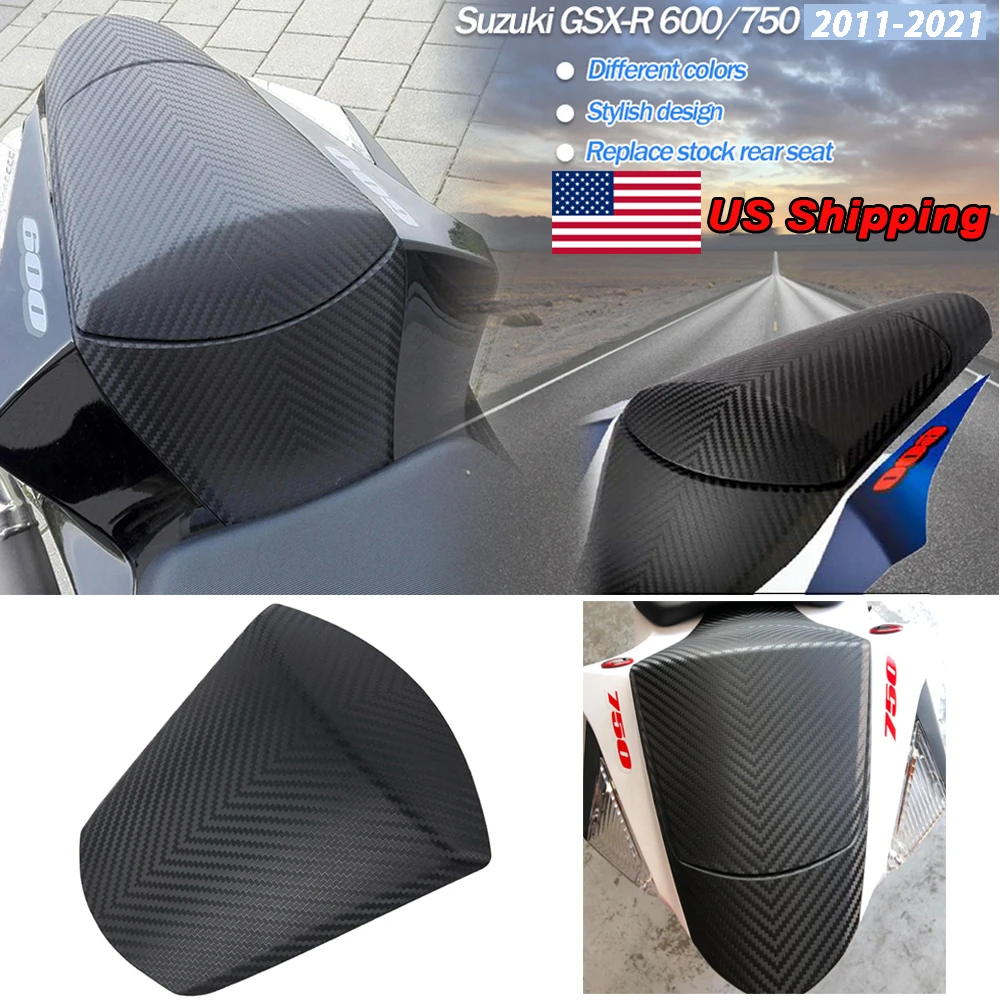 Gloss black XX eCommerce Motorcycle Motorbike Carbon Pattern Rear Passenger Pillion Solo Seat Cowl Fairing for 2011-2018 S-u-z-u-k-i GSXR GSX-R 600 750 2012 2013 2014 2015 2016 2017
