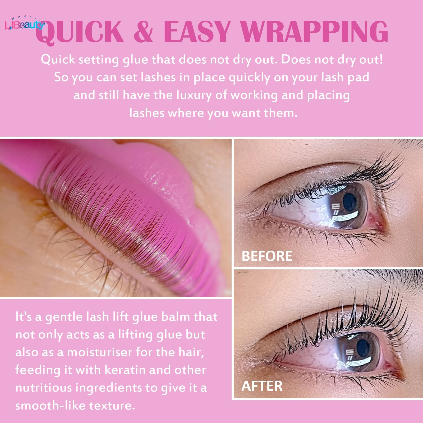 Libeauty 10g Lami Lash Lift Glue Balm Super Stickey Eyelash Lifting Glue Lash Lifting Adhesive Eyelash Lamination Glue Make Tool 6