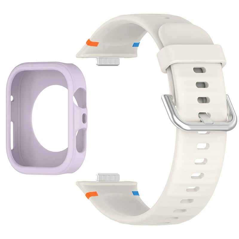 Protective Soft Case with Silicone Sports Strap for Smartwatch Fitness Bands