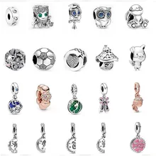 

100% Silver Color charms Mermaid Owl Beads Charms fit Original Pandora Beads Bracelet silver jewelry