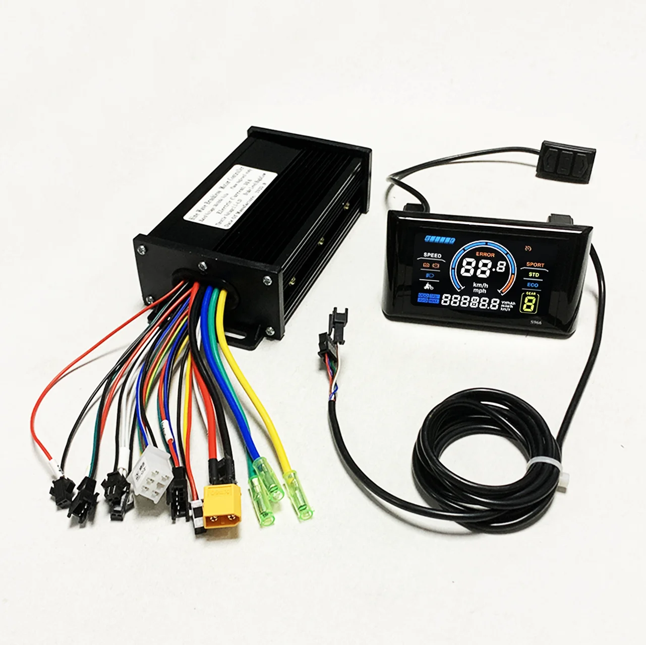 30A sine wave 3-mode 1500W 36V 48V 52V 64V controller with S966 color LCD meter,