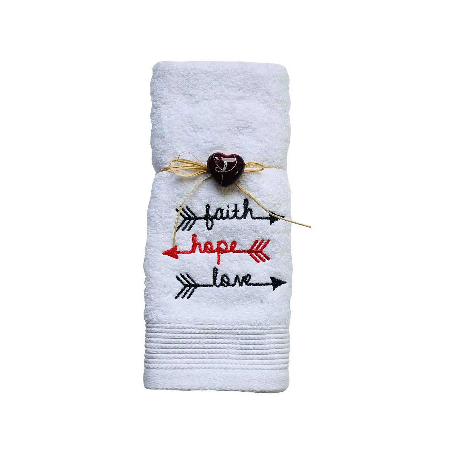 Faith embroidered hand towels / bath towels