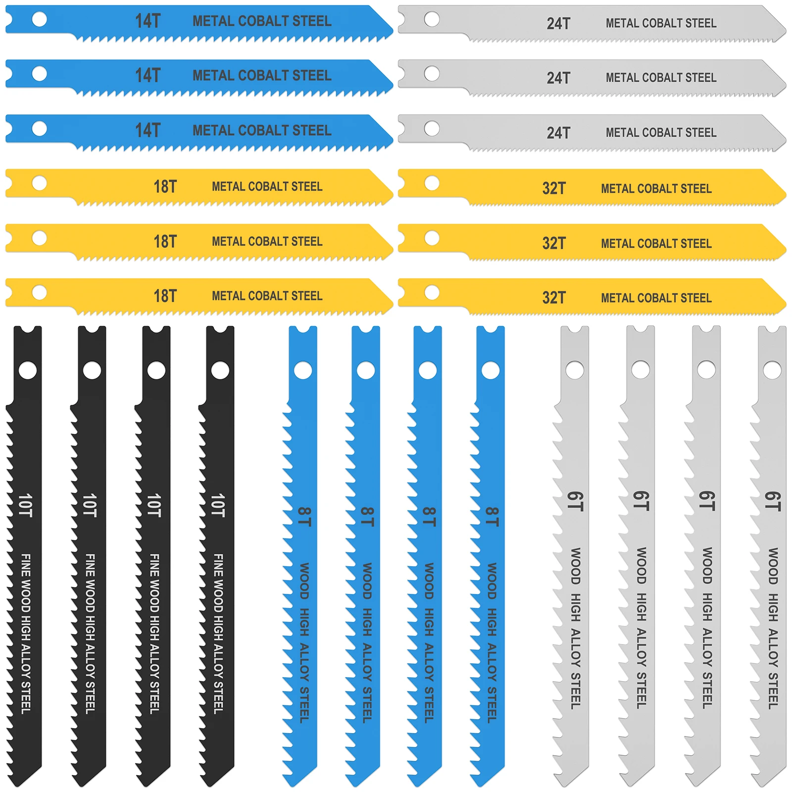 

Sharp Jig Saw Blades High Carbon Steel Assorted U Fitting Jigsaw Blades Set Jig Saw Blades For Metal Plastic Wood Cutting Tool