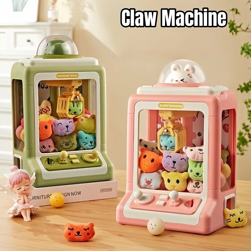 Mini Claw Machine Toys for Kids DIY Prizes Gashapon Coin Operated Play Game Arcade Crane Doll Machines Children Christmas Gifts 6