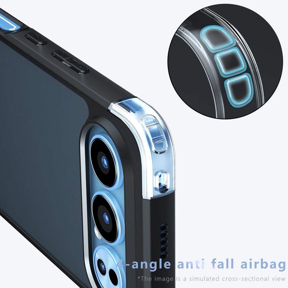 Translucent Matte Shockproof Phone Case - Anti-Knock PC Back Cover