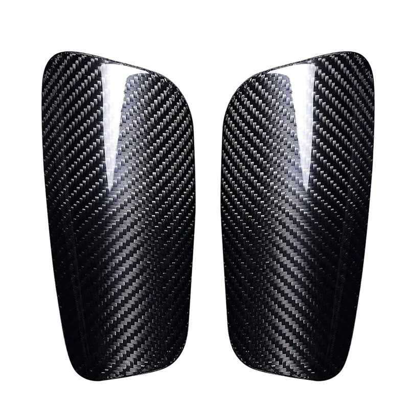 

2X Carbon Fiber Soccer Shin Guards With Carry Case Breathable Professional Hard Shin Pad For Kid,Youth,Adult