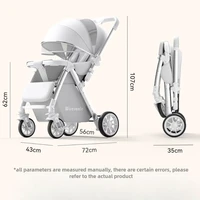 Poussette légère réversible 2 en 1 avec siège convertible haut de gamme et design compact pliable pour nouveau-nés et tout-petits 6