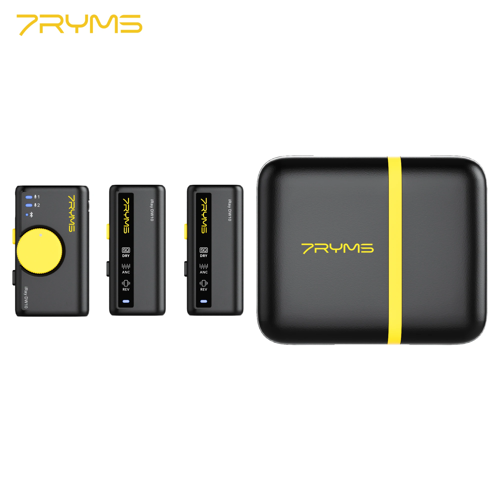 

7Ryms iRay DW10 Mini Dual-channel Wireless Lavalier Microphone with Denoise, Reverb Functions for Smart Phone, Computer, Camera