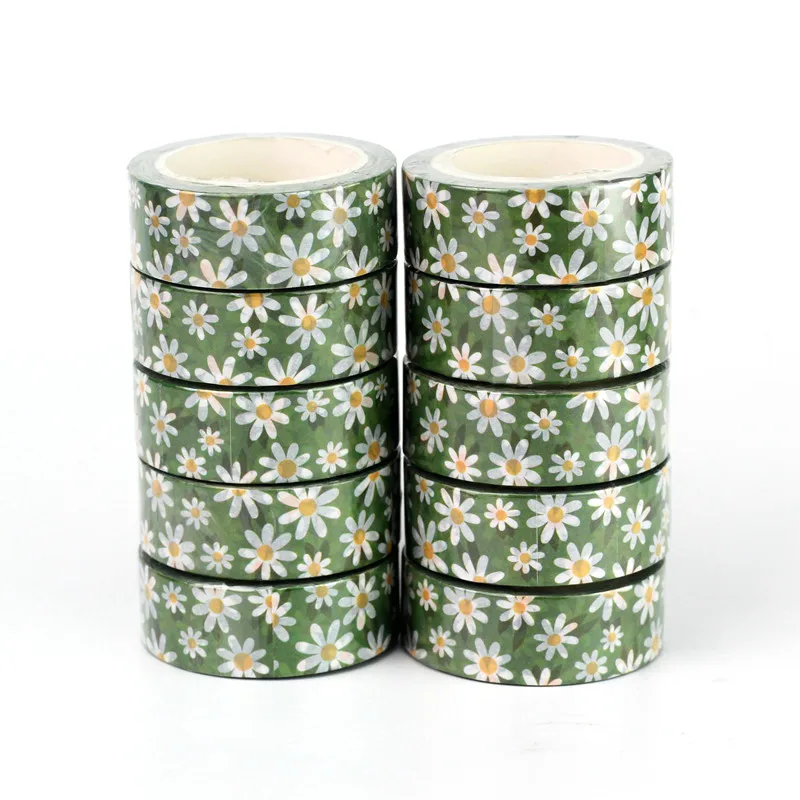 

Wholesale 10PCS./Lot Decorative White Flowers Easter Washi Tape for Scrapbooking Diary Adhesive Masking Tape Cute Papeleria