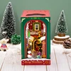 DIY Wooden Winter of Christmas Book Nook Shelf Insert Miniature Model Kits With Furniture Lights Bookshelf Bookend Friends Gifts 4