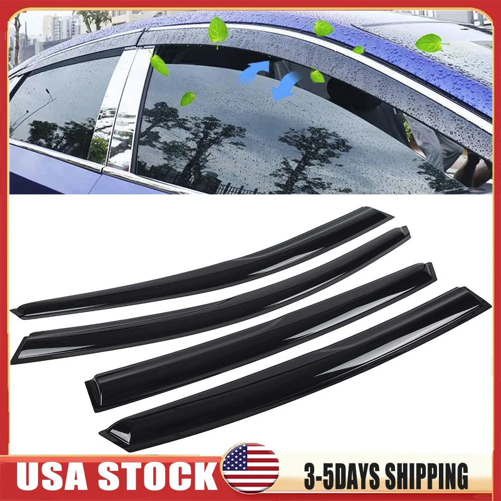 Set of 4 Acrylic Window Visor Sun Shade Rain Guard For Honda Accord 2018 -