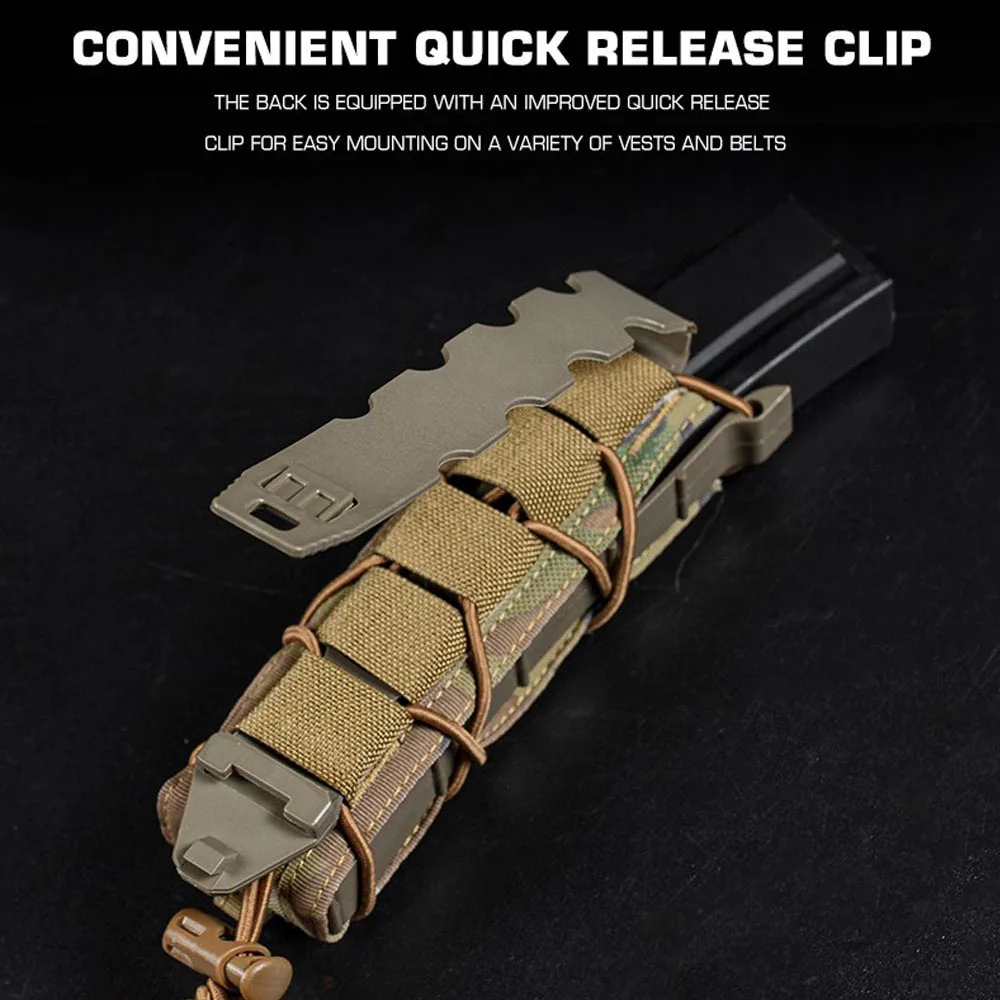 Magazine pouch MOLLE hunting shooting airsoft 9mm .45 long single mag holder quick release tactical belt equipment