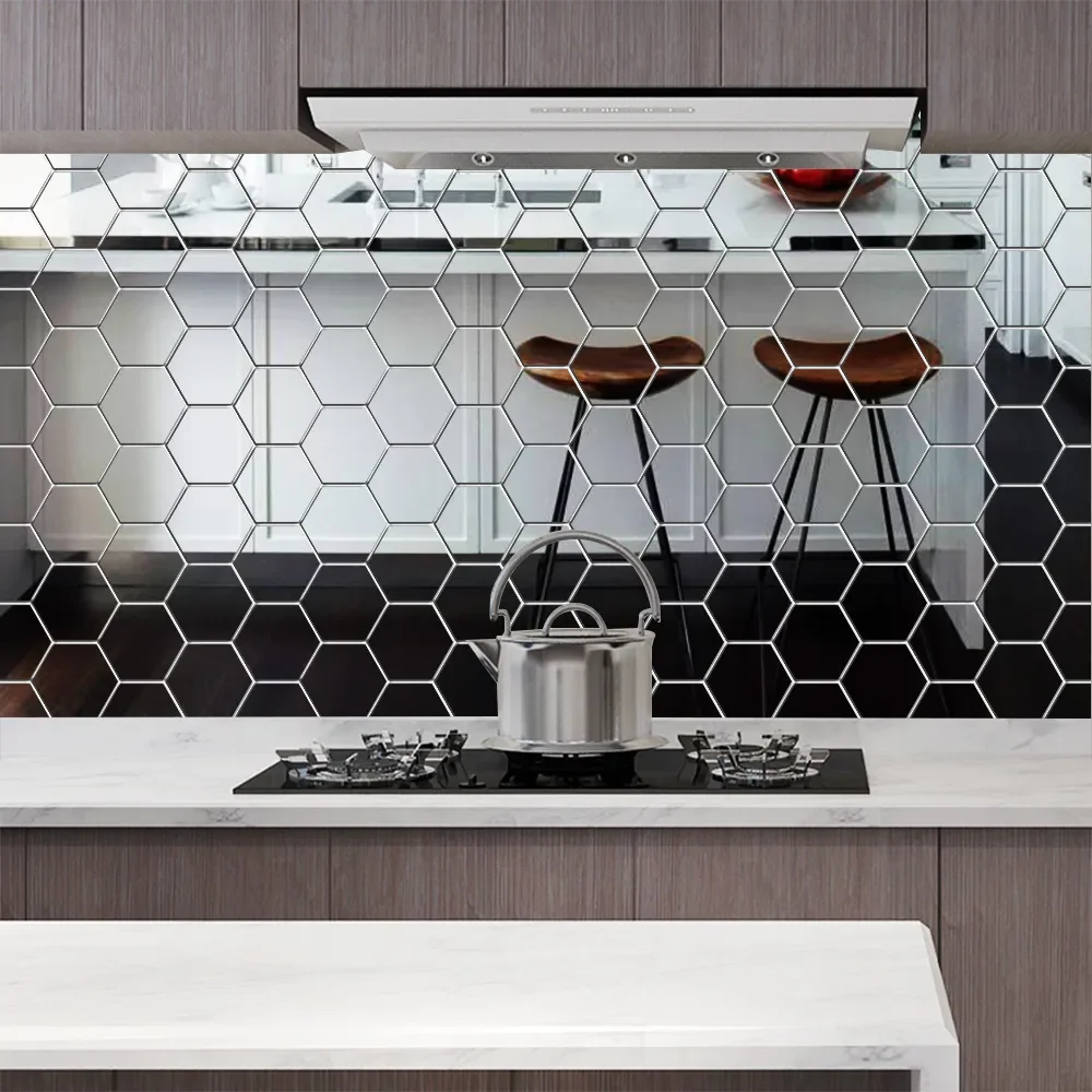 Hexagon Mirror Wall Stickers 21