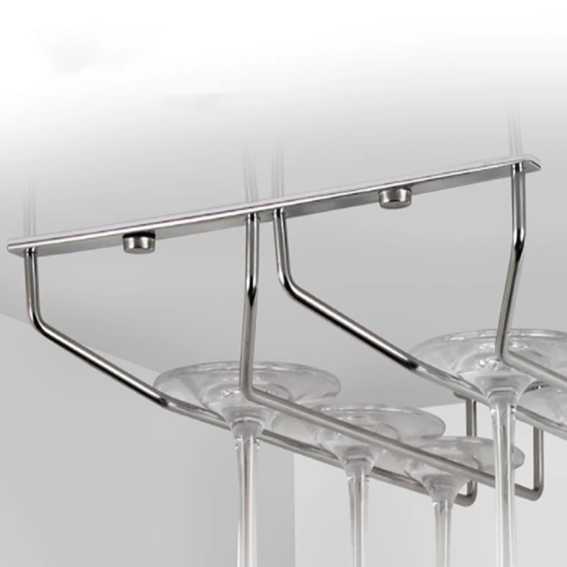New Red Wine Glass Goblets Hanger Rack Upside Down Stemware Home Bar Pub Holder Stainless Steel Shelf Organizer Dish Rack 5