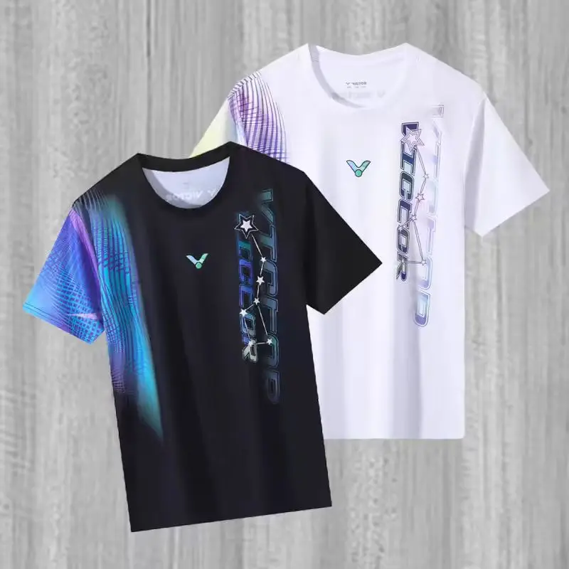 Customized a set of men's and women's badminton T-shirt shorts quick dry material breathable sweat absorption can print LOGO