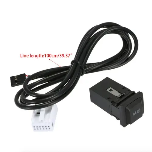 A5KD 자동차 AUX 스위치 인터페이스 어댑터 인 소켓 vw1 RCD510 RCD310 RNS315 Jetta 5 MK5 Golf 6 MK6 용 케이블 하네스 포함 5