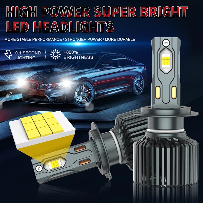 2PCS H4 LED 헤드라이트 캔버스 H7 H11 H8 H9 9005 HB3 9006 HB4 9012 HIR2 18PCS CSP 자동차 키트 6000K 화이트 1:1 미니 자동차 라이트