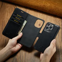 Custodia per telefono in pelle magnetica staccabile con portacarte