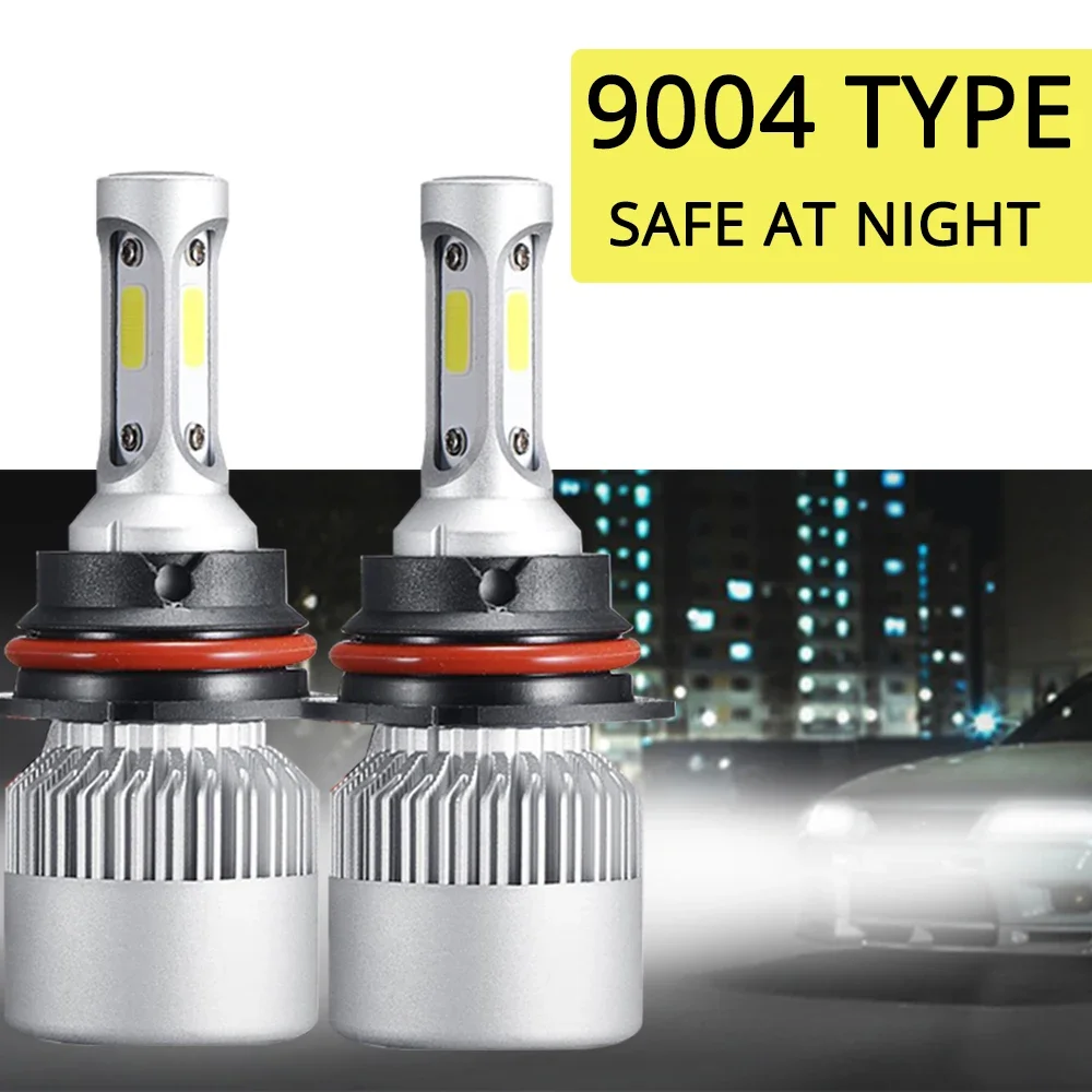 2X DC 12v Bulb White COB LED Headlight Bulbs Hi-Lo Beam 72W 8000LM 6500K Headlamp Led Auto Lights Outdoor Lighting Strong Light high quality electrocar autobike p15d led light motorcycle headlight h6m dc12 80v p15d led moto high low beam led bulbs 5pcs lot