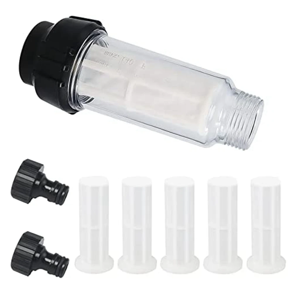 Water Filter Garden Hose 3/4 Inch Water Pre-Filter Filter Set with 5 Inserts + 2 Quick Adapters water filter garden hose