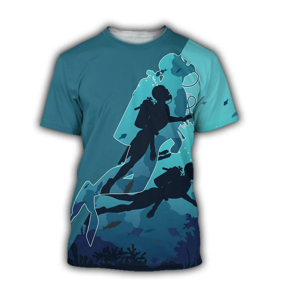 Scuba Diving 3D Print Short Sleeve T Shirt