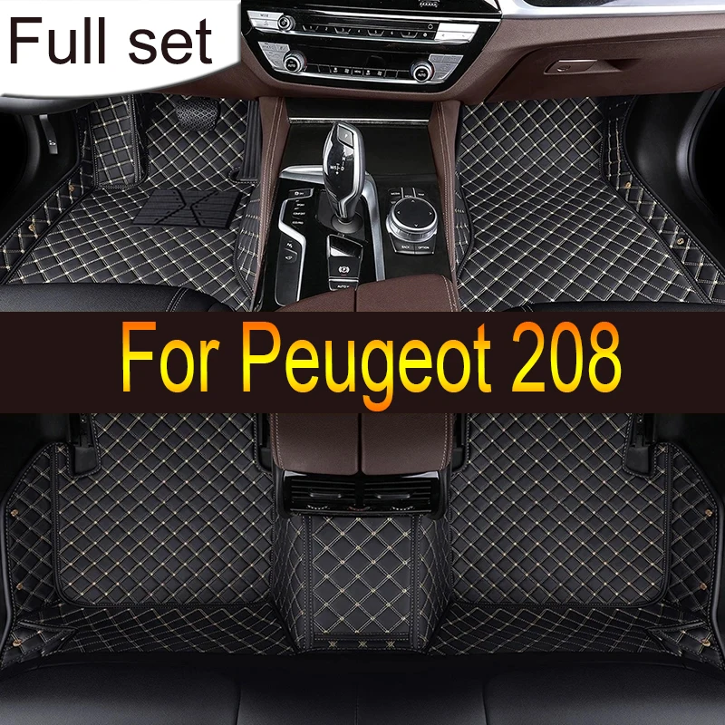 

Car Floor Mats For Peugeot 208 A9 2012~2018 Carpets Luxury Leather Mat Durable Rugs Anti Dirty Pad Set Car Accessories 2013 2014