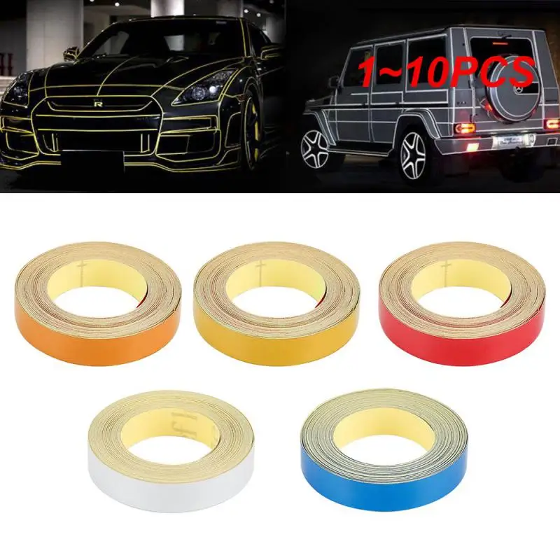 

1~10PCS 5mx1cm Reflective Sticker Safety Mark Warning Stickers Reflect Fluorescent Strips Wheel Decoration Car