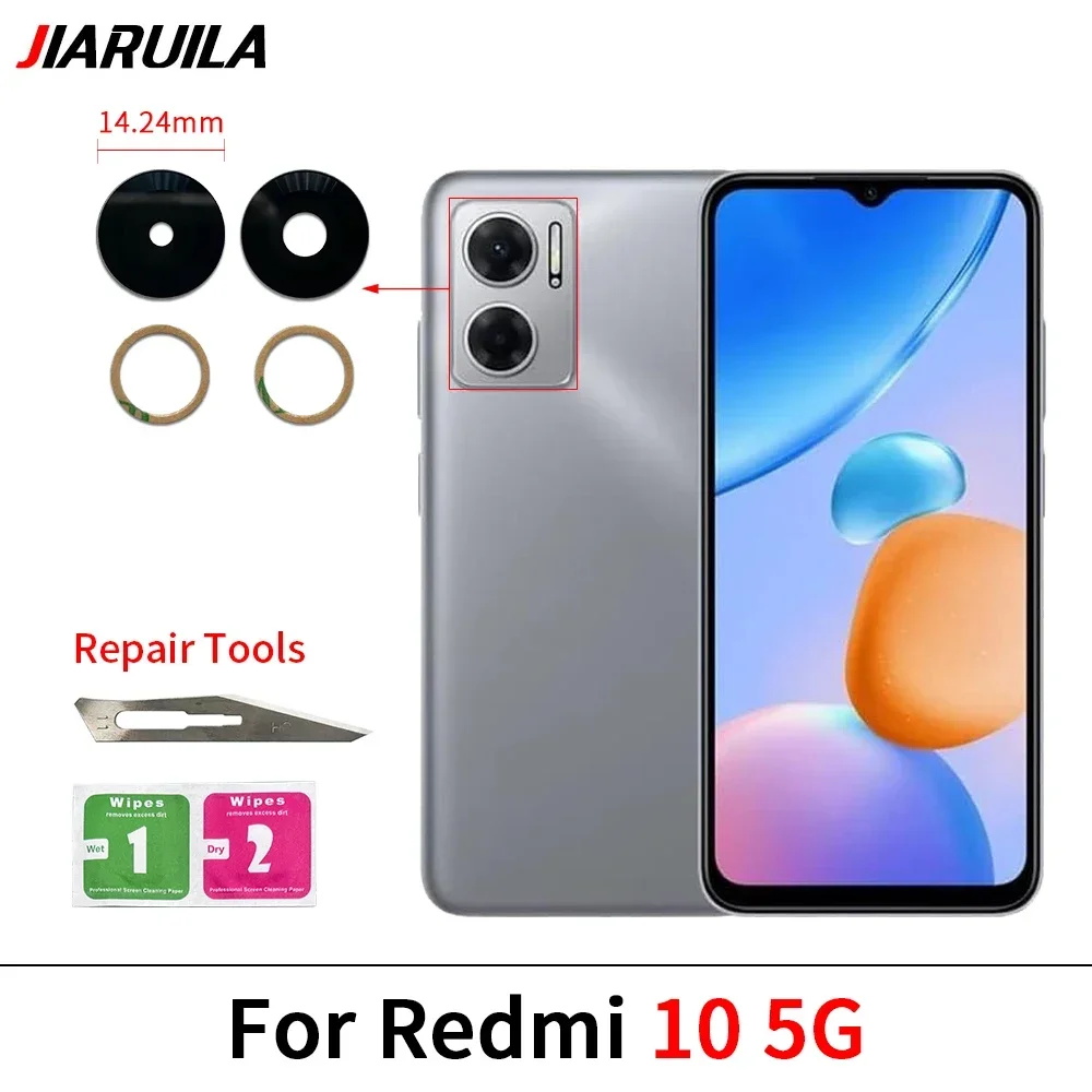 Phone Camera Lens Back Rear Glass Lens with Sticker Replacement Repair For Redmi 13C 13 A1 A2 A3 10 5G 10A 12 4G 5G 12C 12 Lite