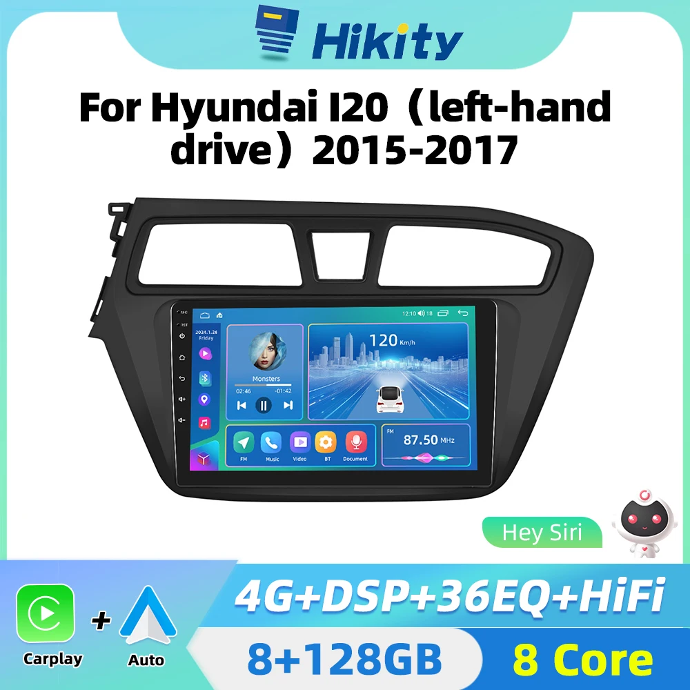 Hikity Wireless Carplay Android Auto Car Radio Per Hyundai I20 2015-2017 Auto Stereo Carplay Multimedia 2 Din Autoradio