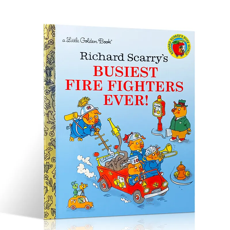 

Milu Original English Picture Book Richard Scarry 's Busiest Firefighters Ever Hardcover Toddler