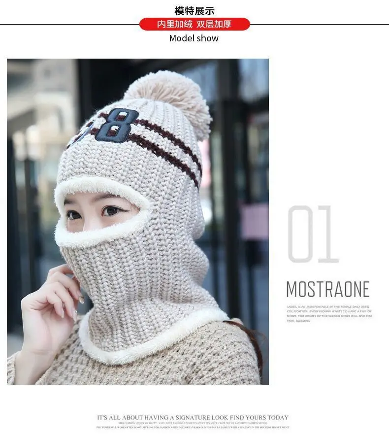 thermal aviator bomber hat Paragraph Hat Ms Korea Winter Earmuffs Cycling Sets Wind Knitting And Wool Warm Scarf Caps sheepskin bomber hat