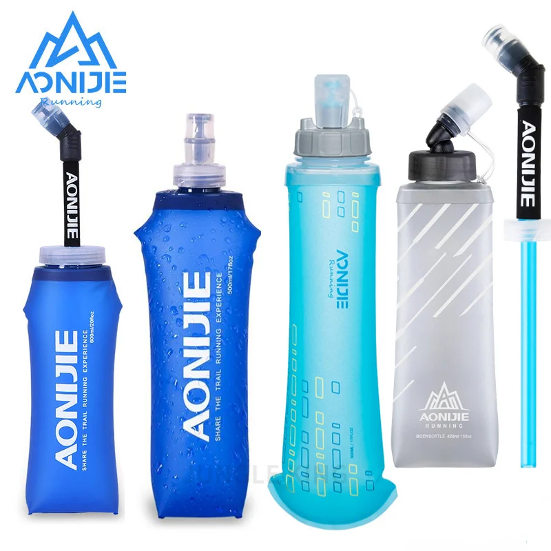 

AONIJIE 250ml 500ml Soft Flask Folding Collapsible Water Bottle TPU BPA-Free For Running Hydration Pack Waist Bag Vest SD09 SD10