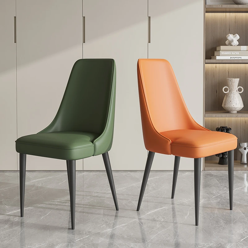 Nordic leather Dining room chair luxury restaurant furniture home Relaxing backrest stool designer negotiation makeup cafe chair