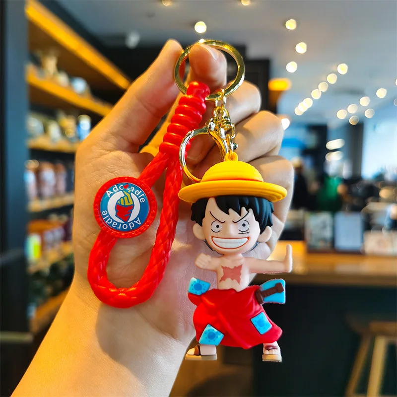 One Piece Keychains Anime Monkey D. Luffy Tony Chopper Roronoa Zoro Cartoon  Character Key Chains Bulk Keyring Doll Bag Pendent