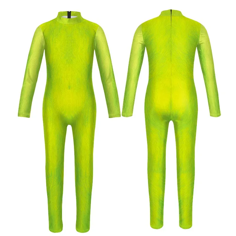 Kids Muscle Print Costume Boy Girl Cosplay Catsuit Long Sleeve