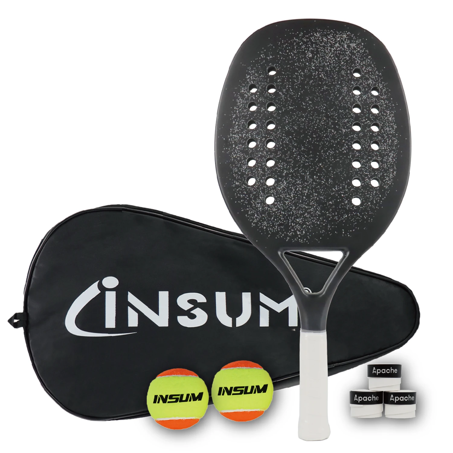 Lightweight Beach Tennis Racket Full Carbon Fiber for Beginner Frame Thickness for Beginner Players With Cover Set