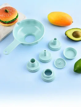 Plastic Wide Mouth Kitchen Funnel with Removable 5 Different Sizes Spout and Filter for Filling Small Bottles, Canning Funnel