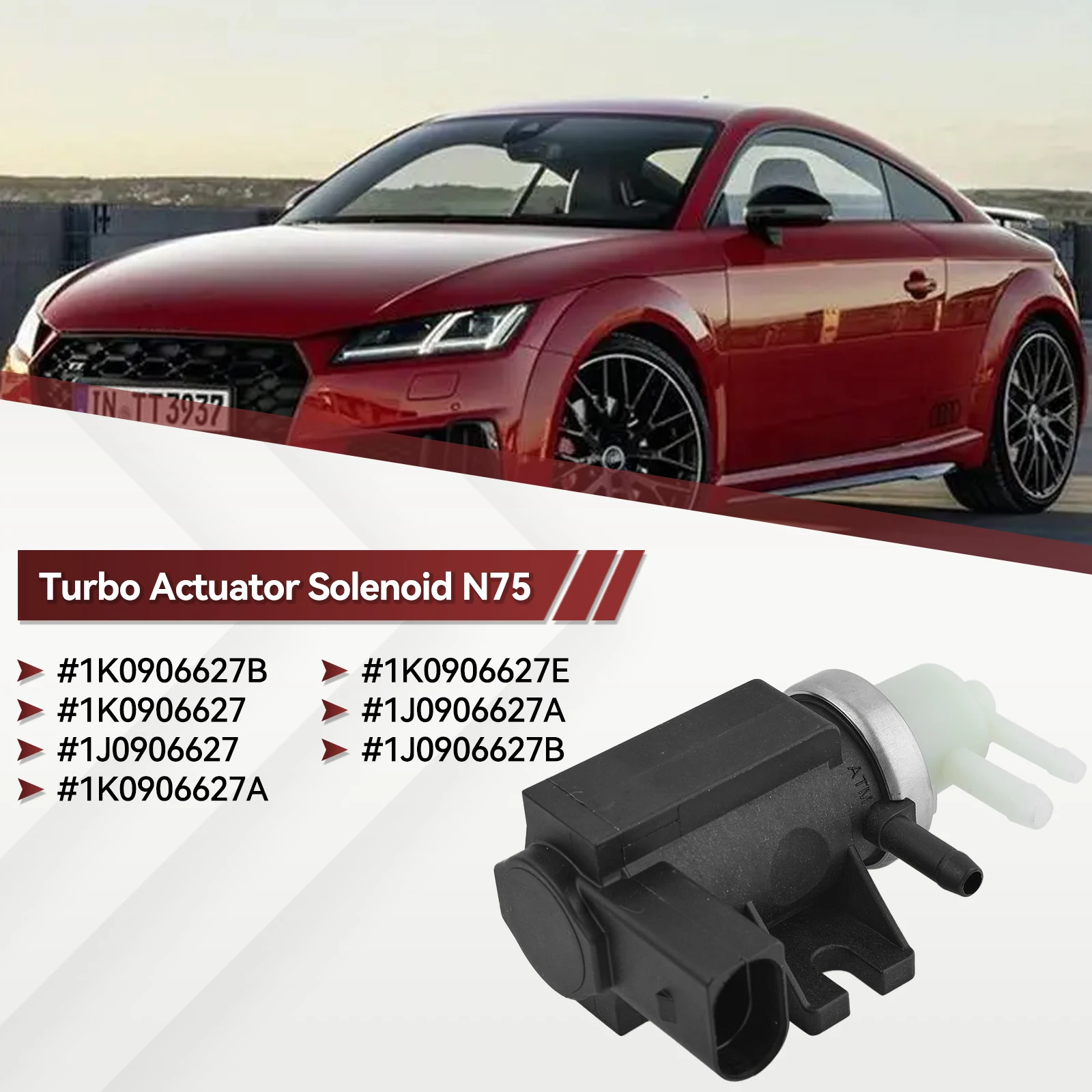 Car Vacuum Pressure Valve N75 TDI Audi A3 A4 Volkswagen Passat Polo Golf Beetle Jetta 2.0 Skoda Seat 1K0906627A 1K0906627B