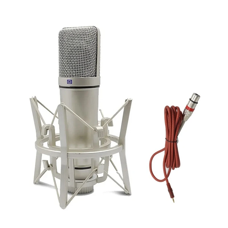 

Metal Professional Microphone Condenser Microphone For Computer Gaming Recording Singing Podcast Sound Card
