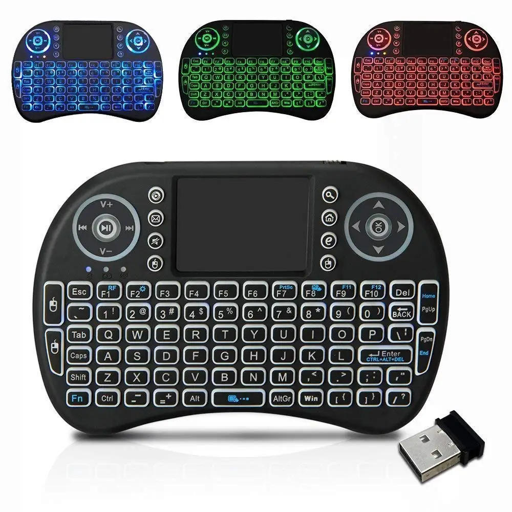 

Cool Backlit I8 Mini Air Mouse 2.4G Wireless Keyboard Touchpad English Russian Spanish French Remote Control for Android