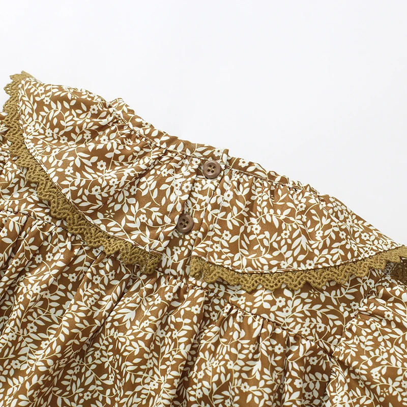 2025 Autumn New Children's Dresses Casual Girls Kids Clothes Children's Clothing Turndown Collar Long Sleeves Dress