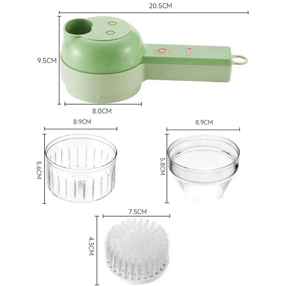 4 in 1 Vegetable Processing Machine Electric Food Processor Vegetable Cutter Garlic Masher Wireless Grinder Tools vegetable slicer fruit slicer vegetable cutter garlic chopper food processor
