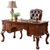 Vintage American Desk Stable, Office Desk Spacious ,Wooden Computer Assemble for Office Furniture Solid Wood 53inches Study Room