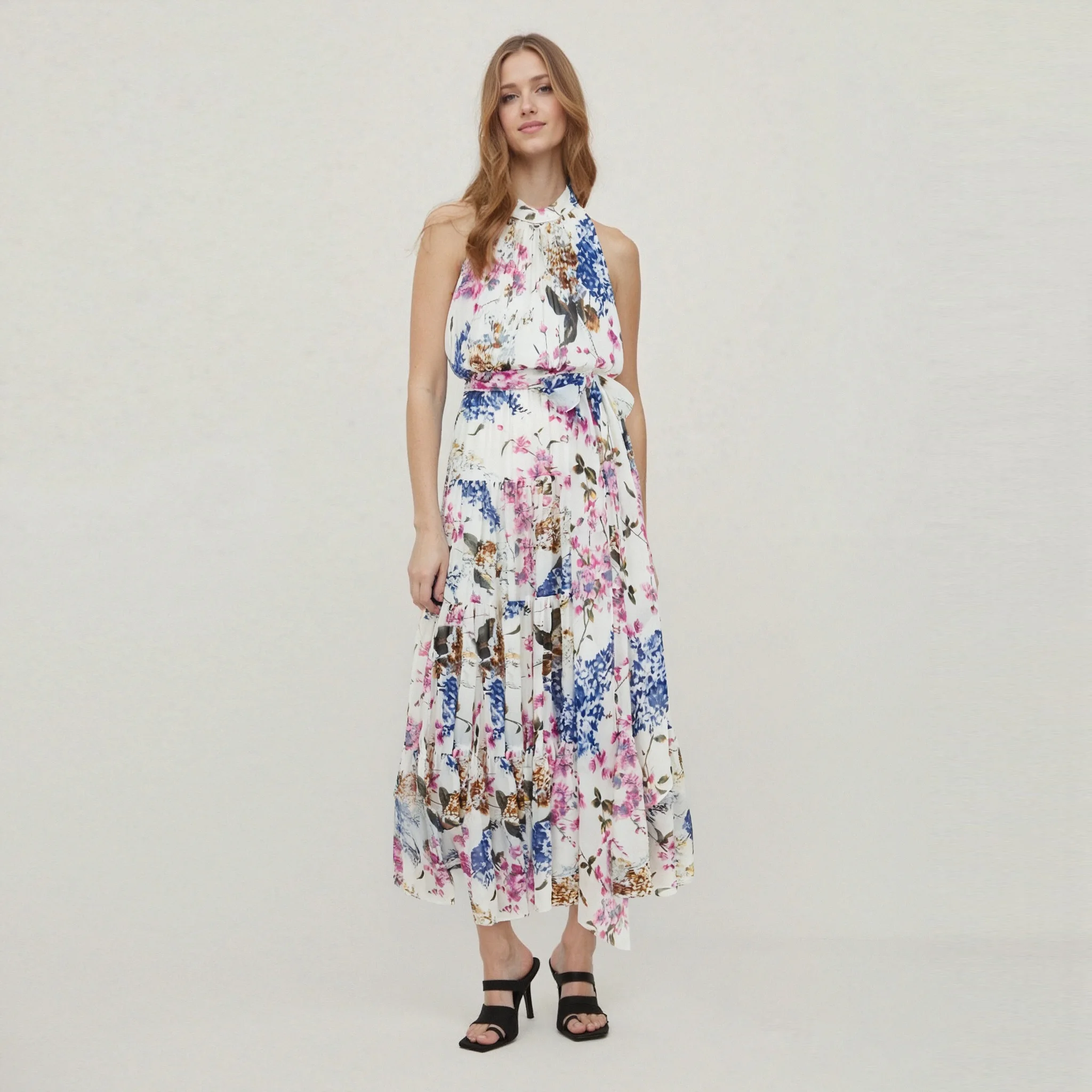 New Women Dress Elegance Beach Dress Classic Sleeveless Neckband Dress Casual Sexy Party Dress Female Long Dress 1