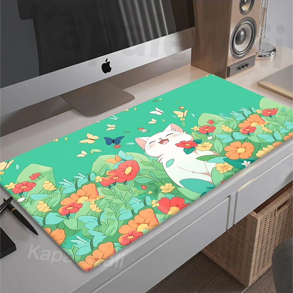 

Laptop Kawaii Cute Cat HD Print Mouse Pad XXL Rubber Keyboard Pads Gaming Setup Accessories Mouse Mat 900x400mm Large Mousepad