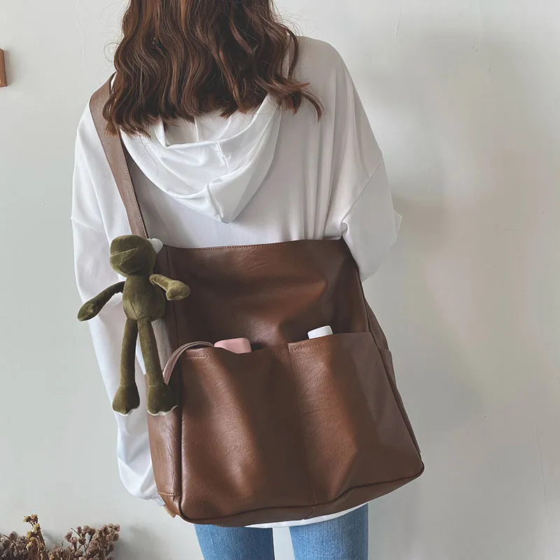 Artificial Leather High Capacity Handbag Messenger Shoulder Purse Crossbody Bag