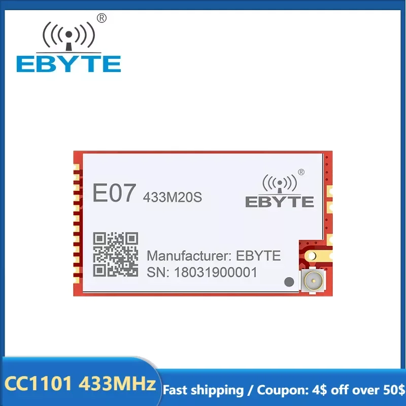 Cc1101 433Mhz 20Dbm Modulo Ricetrasmettitore Wireless Smart Home Spi Interfaccia Amplificatore Di Potenza Modulo Ricevitore Rf Ebyte E07-433M20S
